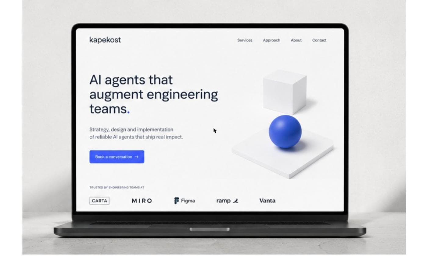 Kapekost website on a laptop